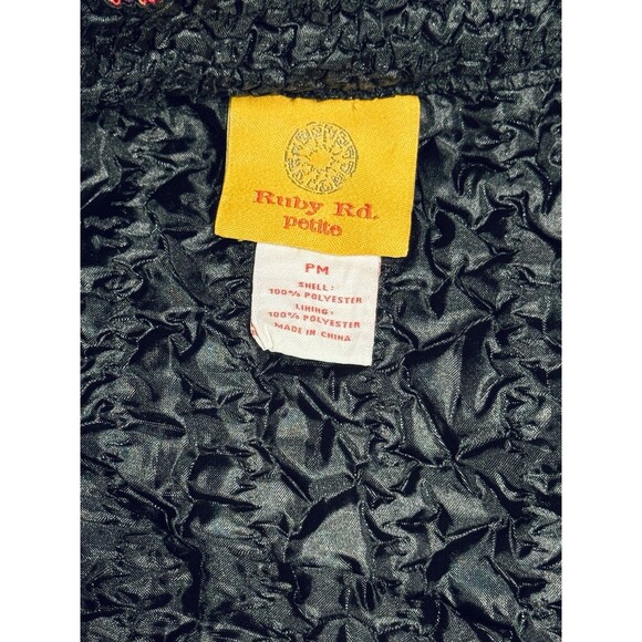 Ruby Rd Jacket Stretchy Quilted Textured Colorful Zip Front Women's Size PM - Picture 7 of 8